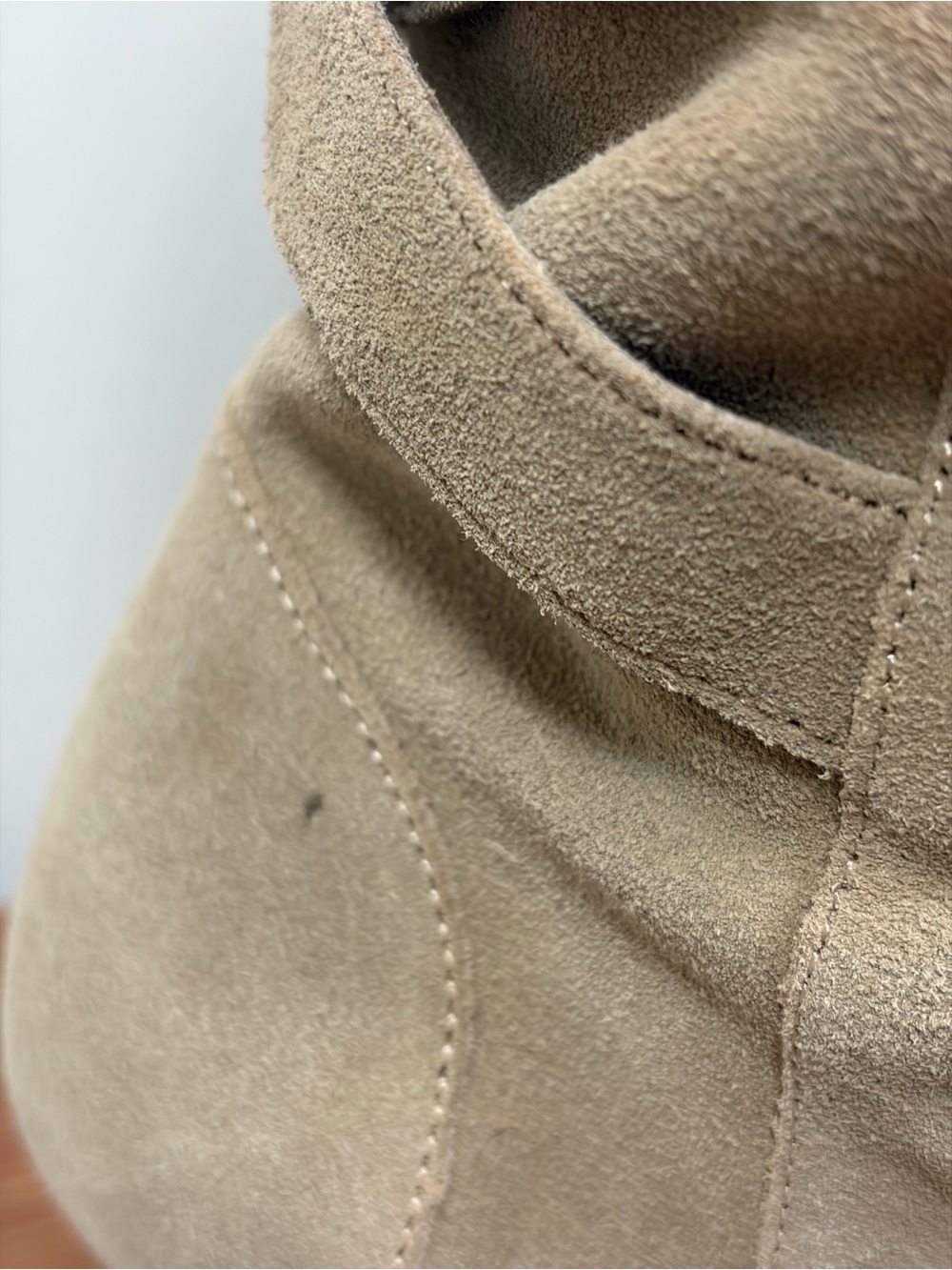 Kelly & Katie Vida Mid Calf Slouchy Leather Suede Heeled Boots Tan Round Toe 9 - Picture 15 of 16
